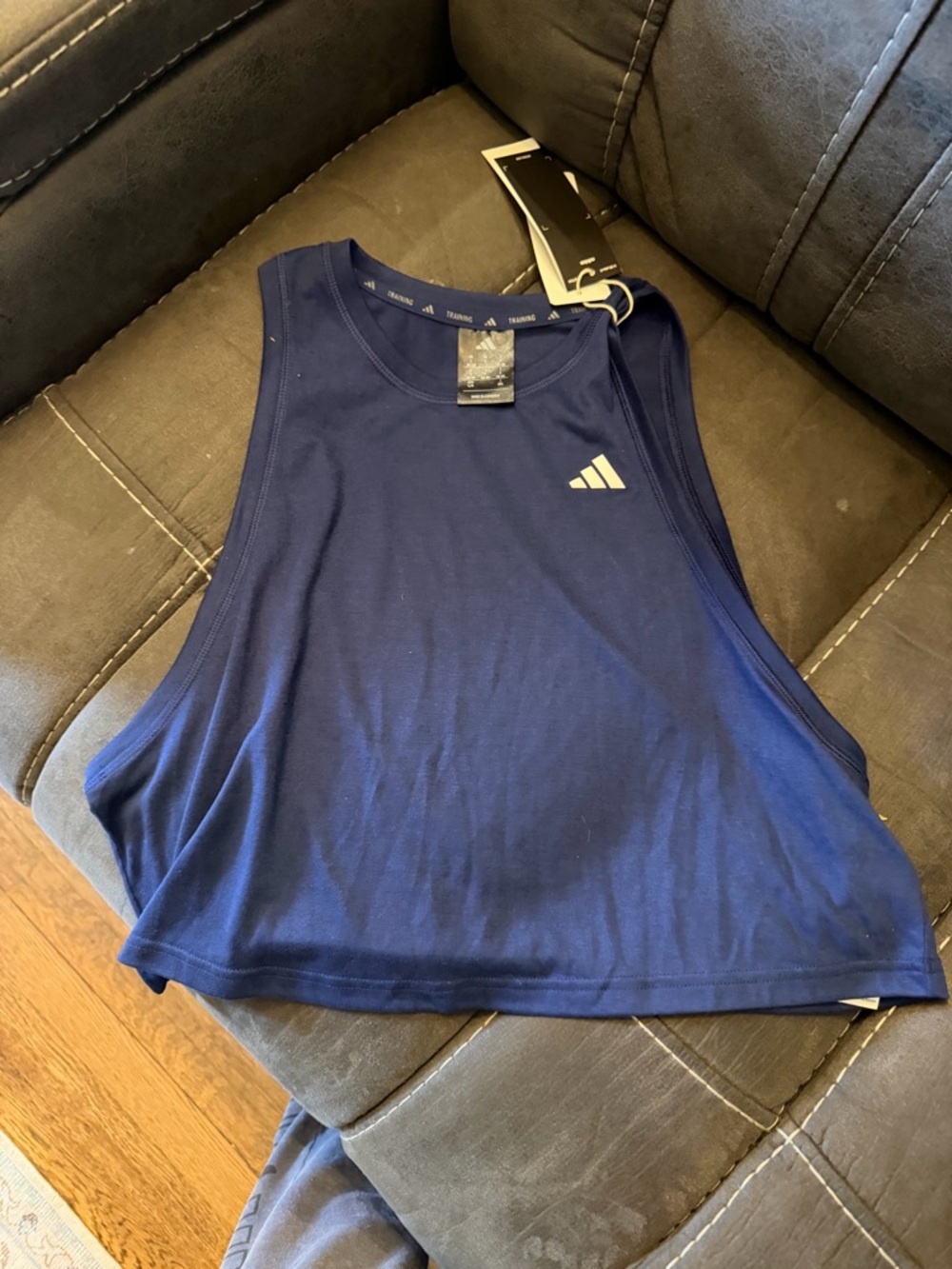 New with tags. adidas Navy Blue Women's Cropped Tank Top
